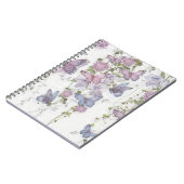 Schmetterlinge in rosa und blauem Notebook Notizblock (Linke Seite)