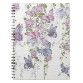 Schmetterlinge in rosa und blauem Notebook Notizblock
