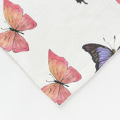 Schmetterlinge in Rosa und Lila mit Monogramm-Name Fleecedecke (Ecke)