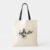 Schmetterlinge in Schwarz-Weiß-Tasche Tragetasche (Rückseite)