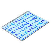Schmetterlinge, Indigo, Himmelblau Notizblock (Linke Seite)