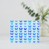 Schmetterlinge, Indigo, Himmelblau Postkarte (Stehend Vorderseite)