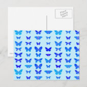 Schmetterlinge, Indigo, Himmelblau Postkarte (Vorne/Hinten)