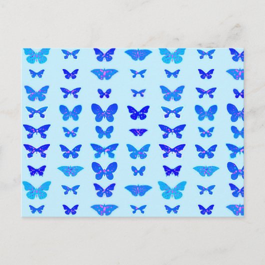 Schmetterlinge, Indigo, Himmelblau Postkarte (Vorderseite)