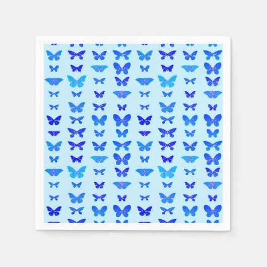 Schmetterlinge, Indigo, Himmelblau Serviette (Vorderseite)