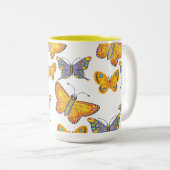 Schmetterlinge Kaffee-Tasse Zweifarbige Tasse (VorderseiteRechts)