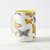 Schmetterlinge Kaffee-Tasse Zweifarbige Tasse (Vorderseite Links)