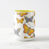 Schmetterlinge Kaffee-Tasse Zweifarbige Tasse (Mittel)