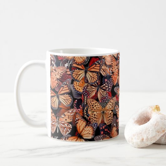 Schmetterlinge Kaffeetasse (Mit Donut)