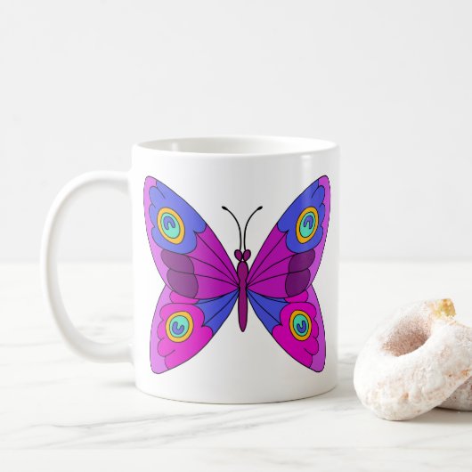 Schmetterlinge Kaffeetasse (Mit Donut)
