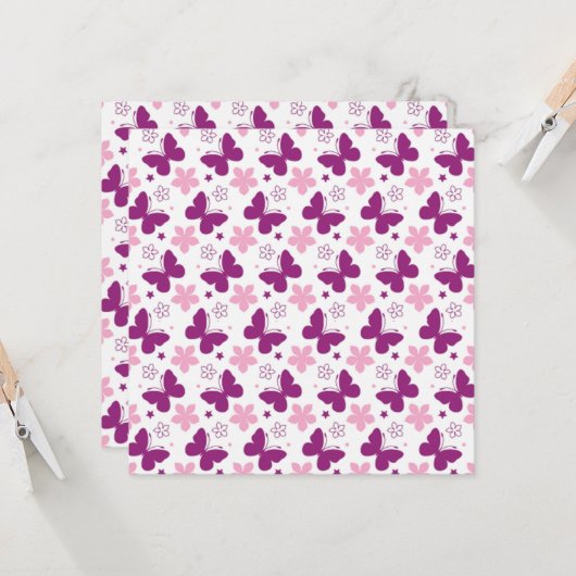 Schmetterlinge Karte (Vorderseite/Rückseite Beispiel)