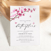 Schmetterlinge Kirschblüten Rosa Brautparty Einladung