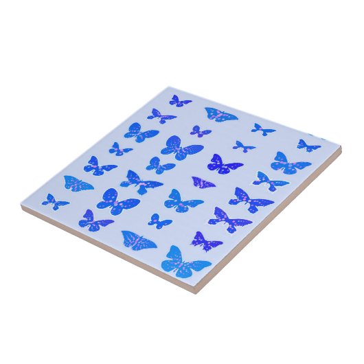 Schmetterlinge, kobaltblau, hellblau fliese (Seite)