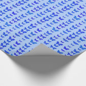 Schmetterlinge, kobaltblau, hellblau geschenkpapier (Ecke)
