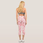 Schmetterlinge Korallenrosa Capri Leggings (Rückseite)