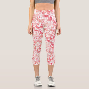 Schmetterlinge Korallenrosa Capri Leggings