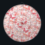 Schmetterlinge Korallenrosa Dartscheibe<br><div class="desc">Korallenrosa Schmetterlingsmalerei.</div>