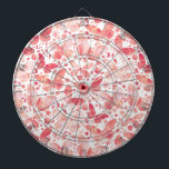 Schmetterlinge Korallenrosa Dartscheibe<br><div class="desc">Korallenrosa Schmetterlingsmalerei.</div>