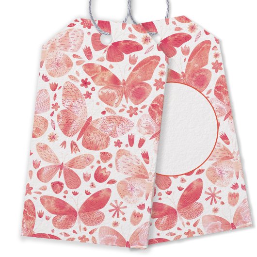 Schmetterlinge Korallenrosa Geschenkanhänger
