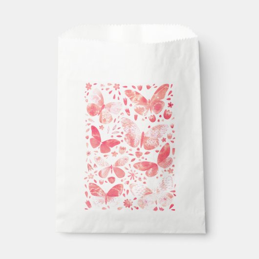 Schmetterlinge Korallenrosa Geschenktütchen (Vorderseite)