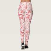 Schmetterlinge Korallenrosa Leggings (Rückseite)