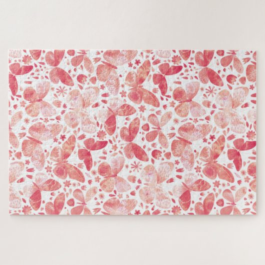 Schmetterlinge Korallenrosa Puzzle (Horizontal)