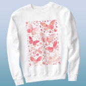Schmetterlinge Korallenrosa Sweatshirt