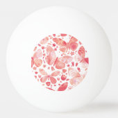 Schmetterlinge Korallenrosa Tischtennisball (Vorderseite)
