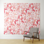 Schmetterlinge Korallenrosa Wandteppich (Beispiel (Horizontal))