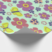 Schmetterlinge, Ladybugs, Blume und Blätter Geschenkpapier (Ecke)