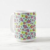 Schmetterlinge, Ladybugs, Blume und Blätter Kaffeetasse (Vorderseite Links)
