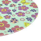 Schmetterlinge, Ladybugs, Blume und Blätter Schneidebrett (Ecke)