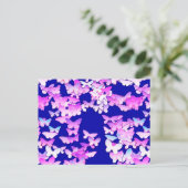 Schmetterlinge, Lavendel und dunkelblau Postkarte (Stehend Vorderseite)