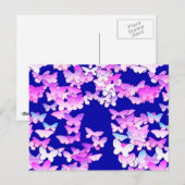 Schmetterlinge, Lavendel und dunkelblau Postkarte (Vorne/Hinten)