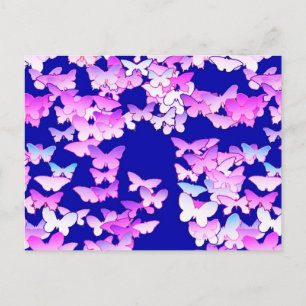 Schmetterlinge, Lavendel und dunkelblau Postkarte