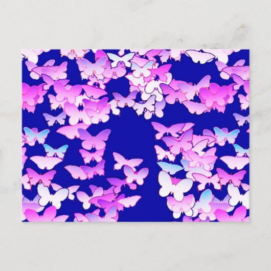 Schmetterlinge, Lavendel und dunkelblau Postkarte (Vorderseite)