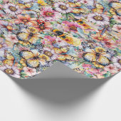 Schmetterlinge, Libellen, Ladybugs und Bienen Geschenkpapier (Ecke)