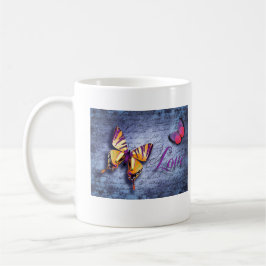 Schmetterlinge Liebe blau Kaffeetasse
