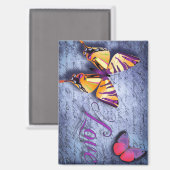 Schmetterlinge Liebe blau Magnet (Vorderseite/Rückseite)