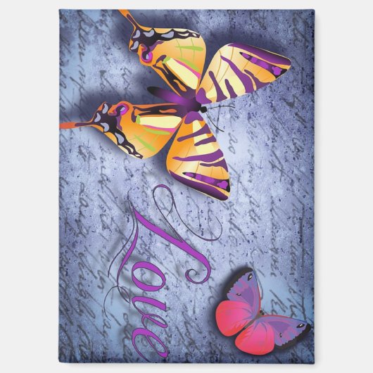 Schmetterlinge Liebe blau Magnet (Vorderseite)