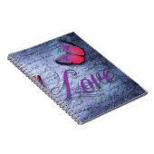 Schmetterlinge Liebe blau Notizblock (Rechte Seite)