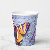 Schmetterlinge Liebe blau Pappbecher (Links)