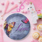 Schmetterlinge Liebe blau Pappteller (Party)