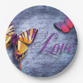 Schmetterlinge Liebe blau Pappteller (Vorderseite)