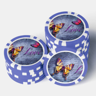 Schmetterlinge Liebe blau Pokerchips