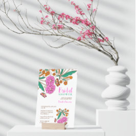 Schmetterlinge Liebhaber Pink Floral Script Bridal Einladung