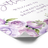 Schmetterlinge Lila Brautparty Begrüßungszeichen Poster (Ecke)