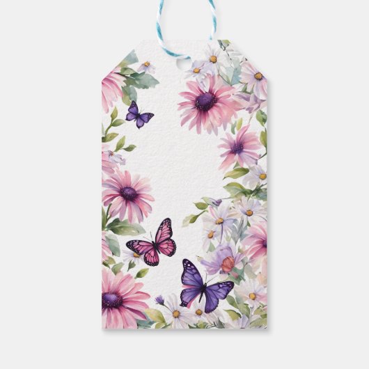 Schmetterlinge lila Brautparty Gunst Geschenkanhänger (Rückseite)