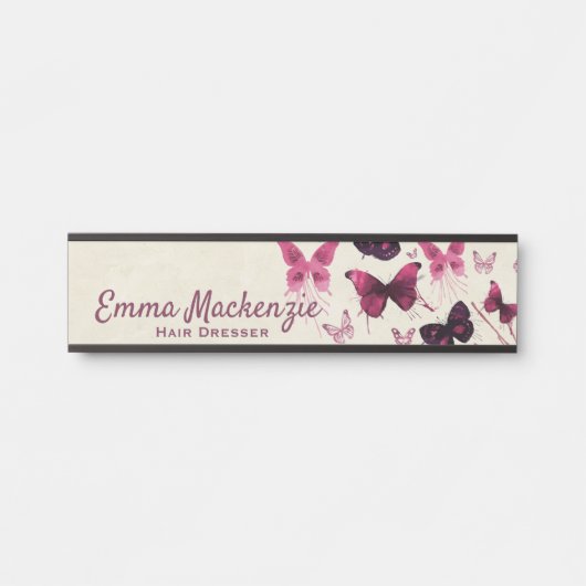 Schmetterlinge Lila Bürotür-Zeichen Türschild (Vorderseite )