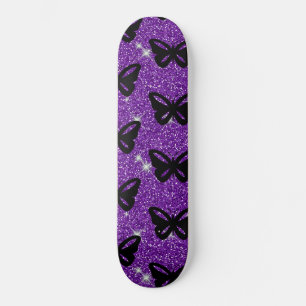 Schmetterlinge Lila Glitter Fliege Insekten Tiere Skateboard